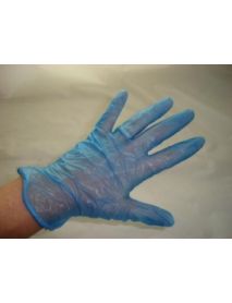 Vinyl Disposble Gloves - Powdered -  Blue ( Small )